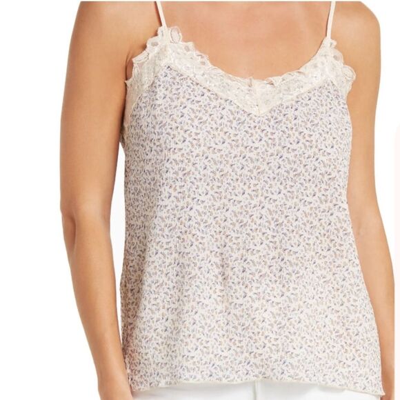 NWT Everleigh | Crinkle Release Pleated Camisole Size Beige Mustard Navy 2X - Picture 1 of 10